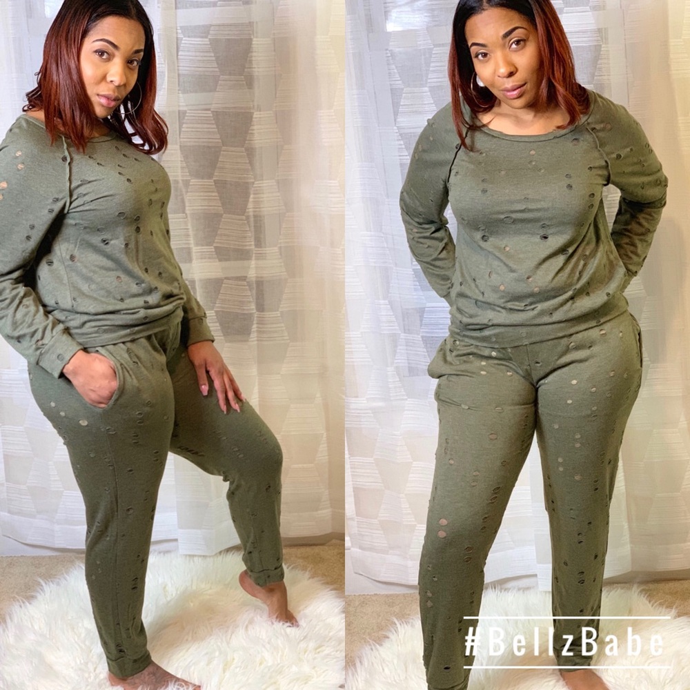 Distressed Sweatsuit